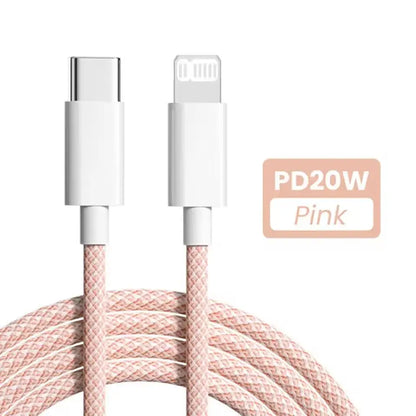 PD 20W USB-C to Lightning Fast Charging Cable for iPhone 14 13 12 11 Pro Max XS 8 Plus iPad, Braided Data Cord 3.3FT/6.6FT