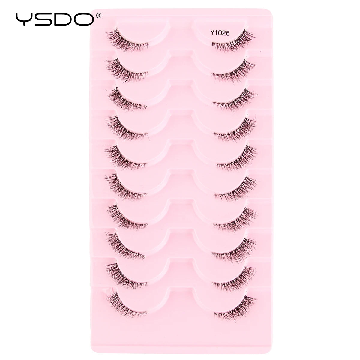 YSDO 5/10 Pairs Half Lashes Cat Eyelashes Soft Natural Clear Band False Lashes Natural Wispy Faux 3d Mink Eyelashes Makeup Tools