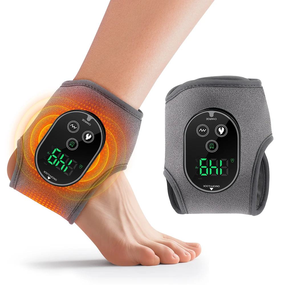 Electric Foot Massager Vibration Relaxation Ankle Massager Warm Hot Compress Ankle Brace Joint Sprain Support Ankle Protection