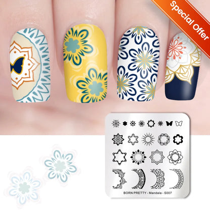 BORN PRETTY Stamping Plate Snowflake Winter Christmas Flower Snakes Design For Nail Polish Printing Template Tools Supplies