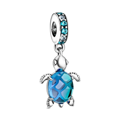 Sterling Silver Hot Sale  Ocean World Series Sea Turtle Starfish Little Crab Octopus Fashion Bead Fit Lady Bracelet DIY Jewelry