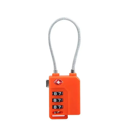 High Security TSA Customs Lock Overseas Customs Clearance Trolley Luggage Suitcase Backpack Password Padlock with Steel Cable