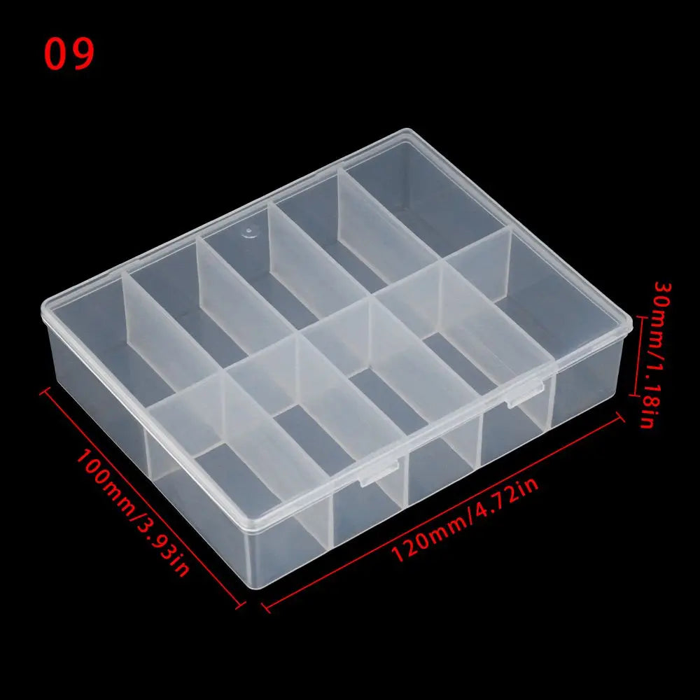 Various Shapes Plastic Transparent Storage Box, Small Items Sundries Organizer Case, Jewelry Earrings Rings Beads Container Tools