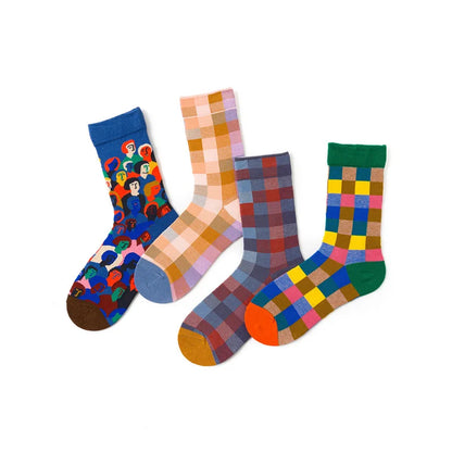 New cotton socks high-quality men's and women's British style casual Harajuku fashion novelty literary couple sexy socks