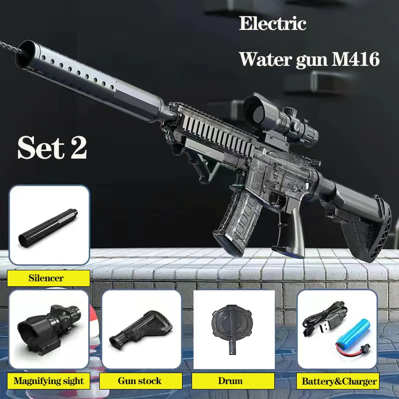 Summer Water Gun, Non-Electric, High-Pressure, Fully Automatic Shooting, Water Beach Toy Gun for Kids, Children, Boys, Girls
