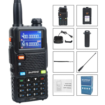 Baofeng UV-5RH Tri-band Walkie Talkie UHF 400-520MHz VHF136-174MHz 200-260MHz Wireless Fast Copy One Channel 7W 999Ch FM Radio