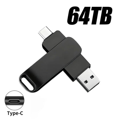 64TB USB 3.2 Flash Drive Metal Ultra-Speed Pen Drive 16TB 8TB Waterproof Type-C USB PenDrive For Computer Storage Devices 2026