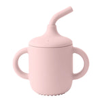 Color Kids 1Pcs Baby Learning Drinking Cup Portable Straw Detailed Comfortable Grip Silicone Double Ear Kids Sippy Cup Baby Stuff