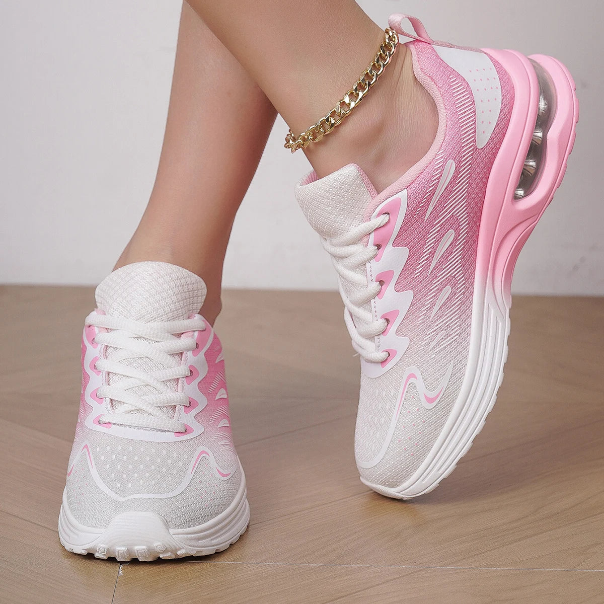 Sneaker Women's Walking Shoes Women's Fashion Air Cushion Mesh Breathable Tennis Sport Shoes
