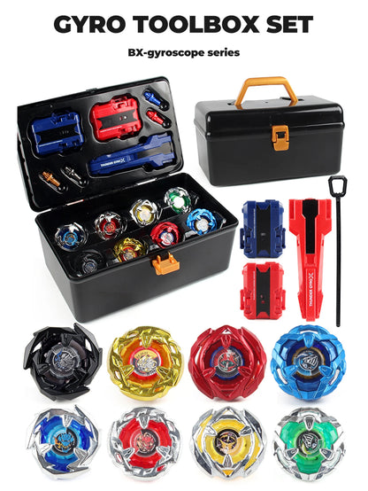 Bey X Spinning Toy Kit Gyro Metal Battle Tops with Launchers Organize Box Set Gift