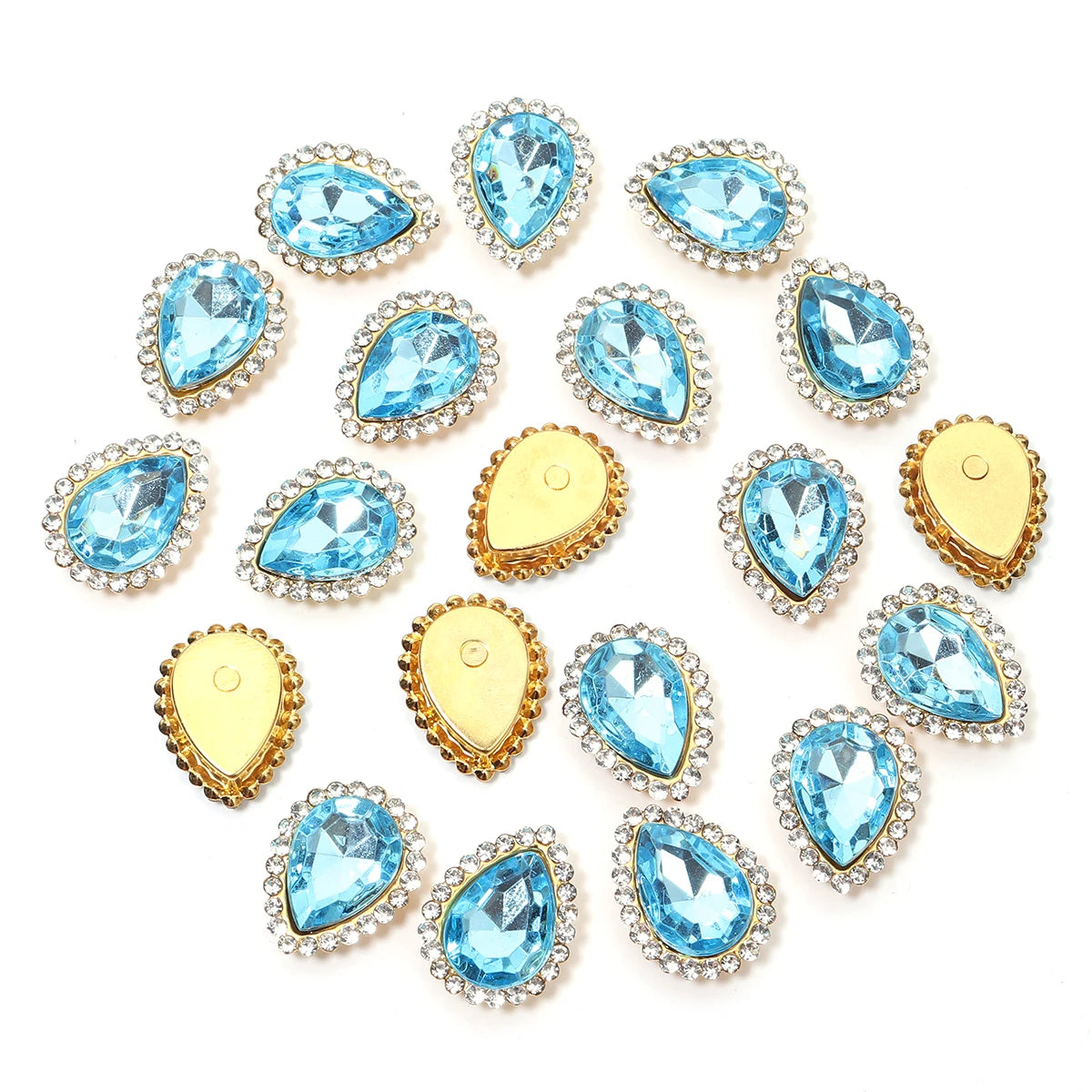 14x18mm, Sunflower Sewing Claw Rhinestones, Crystals Glass Beads, Buttons Stones, Sew On Rhinestone for Clothes, Sewing Accessories