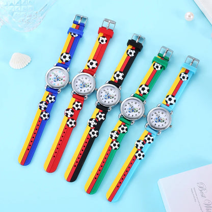 Lovely Creative Cartoon Corlorful Kids Watch, Gift For Boys, Cute Football Children's Wristwatch