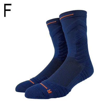 Bullfight 2.0 Men's High-top Sports Towel Basketball Socks, Bottom Practical Professional Long-tube Mid-tube Elite Thick Running Socks