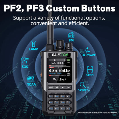 BAJETON BJ-8300 Walkie Talkie 10W Tri Power SW MW LW AM SSB CB Receive Wireless Bluetooth Phone Programming NOAA Two Way Radio