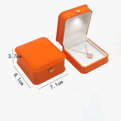 LED Jewelry Ring Box with Light Luxury Crown Earrings Pendant Storage Display Proposal Wedding Gift Box Jewelry Organizer Box