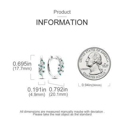 925 Sterling Silver Colored Zirconium Stars Hoop Earrings For Women Jewelry, Anniversary WeddingMaking Jewelry Gift