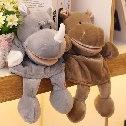 Cartoon Animal Hand Puppet Parent-child Game Doll, 35cm, Stuffed Gaming Doll, Lion Elephant Pig Appease Toys, Birthday Gifts For Children