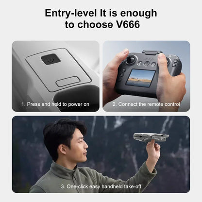 For Genuine V666 Drone Professional WIFI 5G Drone Obstacle Avoidance Brushless Altitude Headless Mode RC Quadcopter FPV Toys