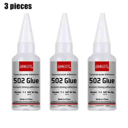 502 Super Adhesive - Quick Drying Cyanoacrylate, Suitable for Leather, Rubber, Metal, Strong Adhesive, Colorless and Transparent