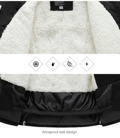 Winter children's skiing suit for boys and girls, windproof and waterproof thick coat for warmth and snow playing equipment