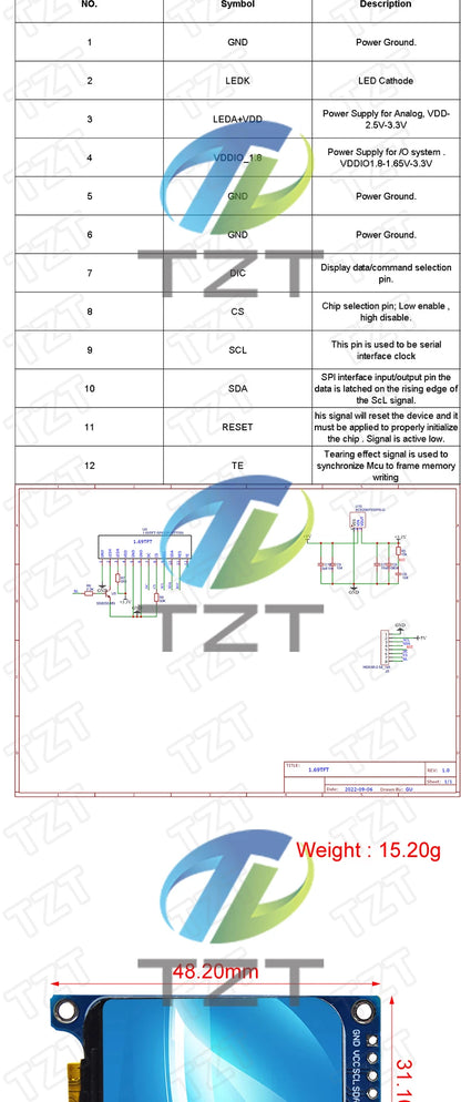 TFT Display, 0.96/1.3/1.44/1.8/2.4/2.8/3.5 Inch TFT Full Color Screen LCD Module, ST7735 ILI9341 Driver Interface SPI for Arduino