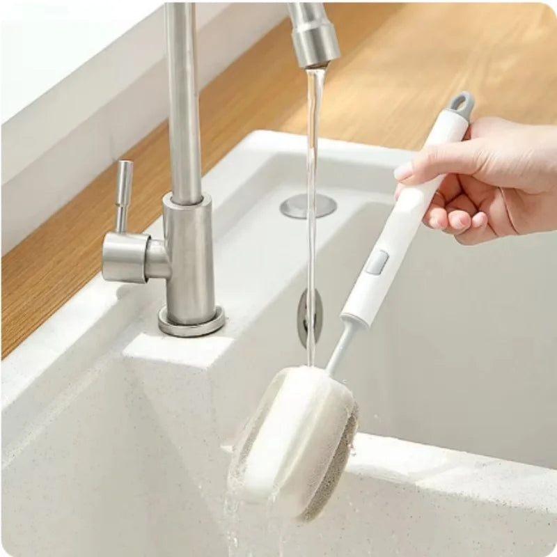 Sponge Cleaning Cup Brush Long Handle for Coffee Glasses Pot Milk Cup Mugs Wine Bottle Baby Bottle Kitchen Dish Washing by Uniqu