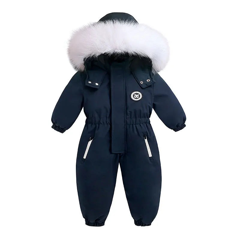 -30 Winter Ski Suit Plus Velvet Baby Jumpsuit Boy Overalls Warm Kids toddler girl Clothes Children Clothing coat infant overcoat
