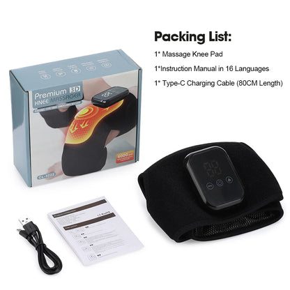3-in-1 Heated Vibration Massager for Knee, Shoulder, and Elbow - 3 Heat Levels, 3 Vibration Modes, Non-Slip Wrap Design