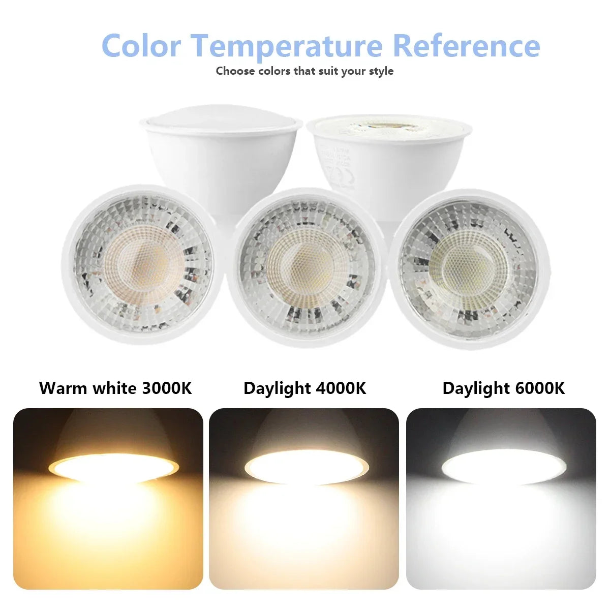 8pcs, Led Bulb Lamps, GU10, AC 220V 110V Light Spot Real Power, 3W 5W 6W 7W 8W 9W Warm White Cold White Lampada for Home LEDs Lamp