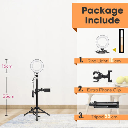 Tripod With LED Ring Light For Phone, Tripod Camera Stand Selfie Photography Light LED Lamp Color Photo Studio For YouTube Live