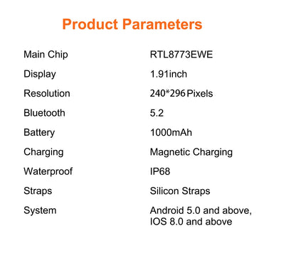 New 1000mAh Battery Smart Watch, 1.95 Inch AMOLED Screen, Men Outdoorsports Watch, IP68 Waterproof Bluetooth Call Sports Smartwatch