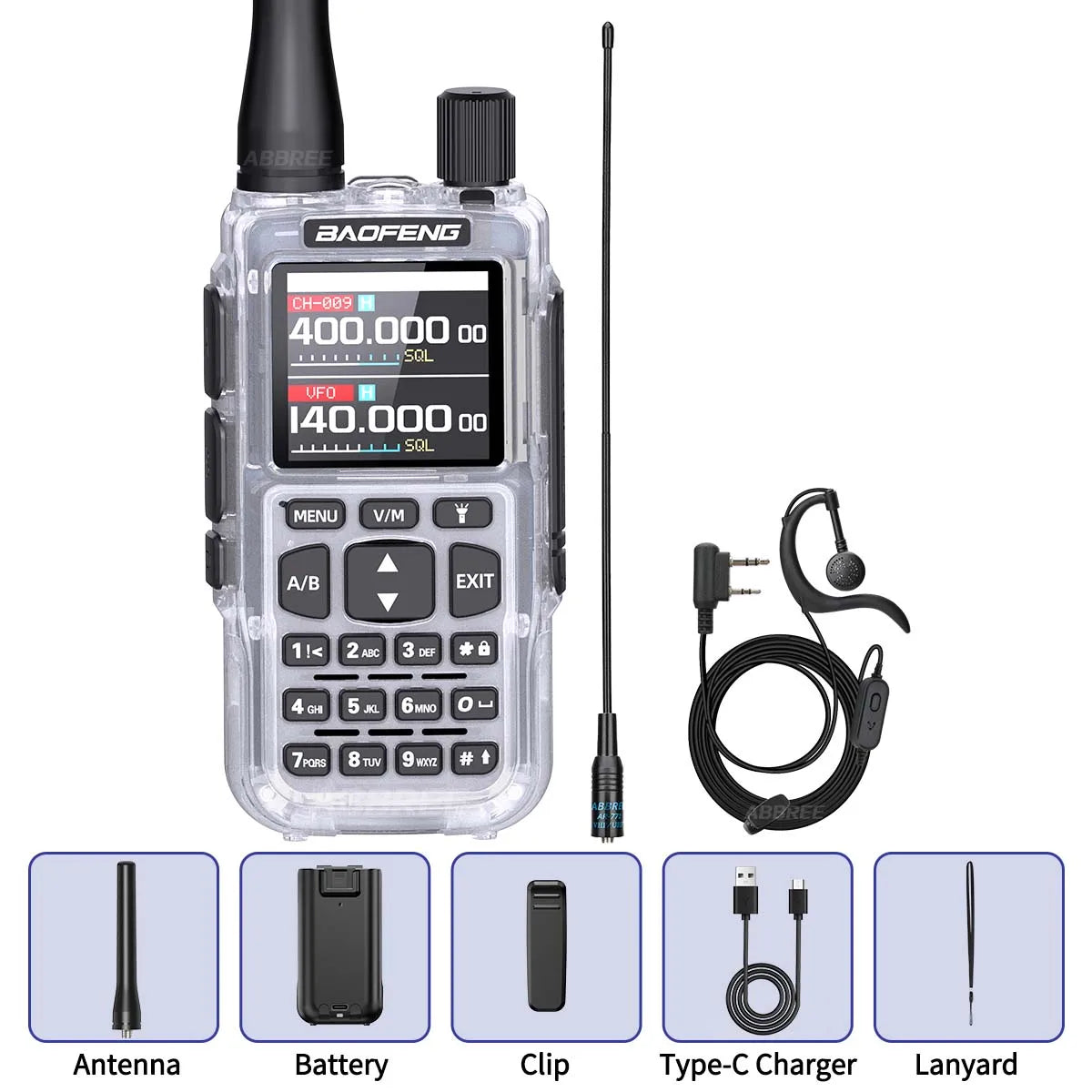 BAOFENG MINI 5 Walkie Talkie Batería 2200mAh Programación Bluetooth por APP Doble PTT Largo Alcance Nuevo Modelo UV-5R MINI Radioaficionado