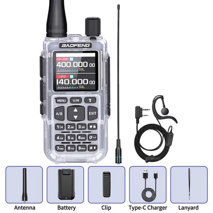 BAOFENG MINI 5 Walkie Talkie Batería 2200mAh Programación Bluetooth por APP Doble PTT Largo Alcance Nuevo Modelo UV-5R MINI Radioaficionado