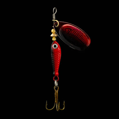 Rotating Metal Spinner Fishing Lures 9.1g 7cm Rotating Sequin Artificial Hard Baits Crap Bass Pike Treble Hook Fishing Tackle