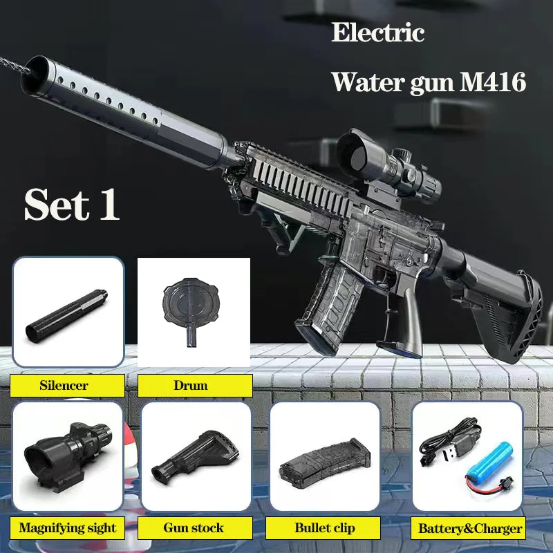 Summer Water Gun, Non-Electric, High-Pressure, Fully Automatic Shooting, Water Beach Toy Gun for Kids, Children, Boys, Girls