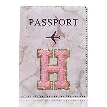 Fashion Passport Protective Cover, Embroidery Letter Pattern Travel Passport Holder, Wallet Gift PU Leather Card Case Cover Unisex