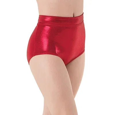 Women Mid Waist Metallic Shorts For Adults Ballet Performance, Dance Bottoms Basic Booty Shorts, Fitness Pants For Girls