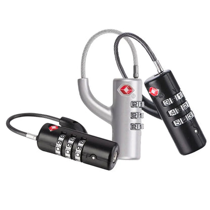 High Security TSA Customs Lock Overseas Customs Clearance Trolley Luggage Suitcase Backpack Password Padlock with Steel Cable