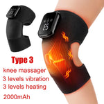 3-in-1 Heated Vibration Massager for Knee, Shoulder, and Elbow - 3 Heat Levels, 3 Vibration Modes, Non-Slip Wrap Design