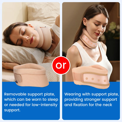 VELPEAU Neck Brace for Pain Relief and Spine Pressure, Adjustable Foam Neck Support Collar for Snoozing and Sleep Apnea