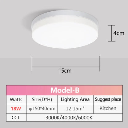 Ultra Thin LED Ceiling Lamp 48W 36W 24W 18W 9W 6W Modern Panel Light for Living Room Bedroom Natural Light Surface Mount Fixture