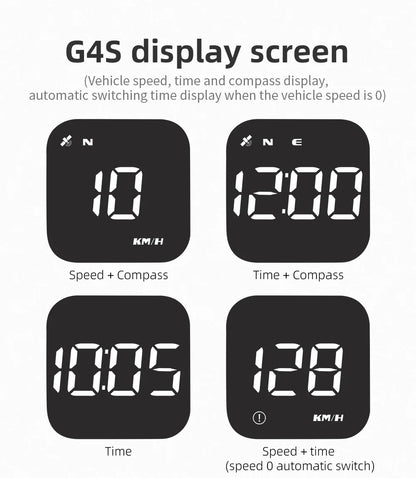 G4S GPS Smart Gauge Head-Up Display for HUD Auto Computer Speedometer Display KMH MPH Time Compass Car Electronics for All Cars