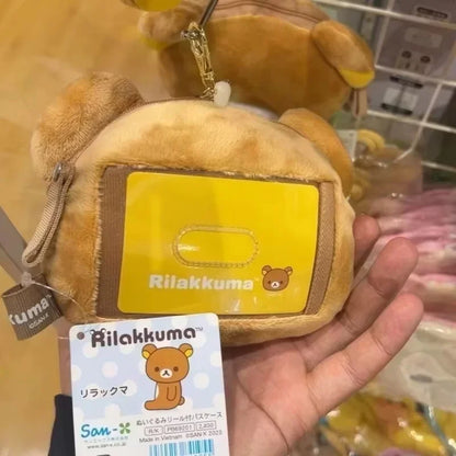 Hot Sale Anime Rilakkuma Expansion Wallet Purse Cartoon Bear Face Small Short Wallets Girls Cute Purses Money Clips Bag Toy gift