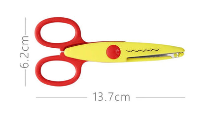Mr.paper 6 Styles Minimalistic Lace Scissors Wavy Pattern Small Round Head Children Special Student Art Tool Stationery Scissor