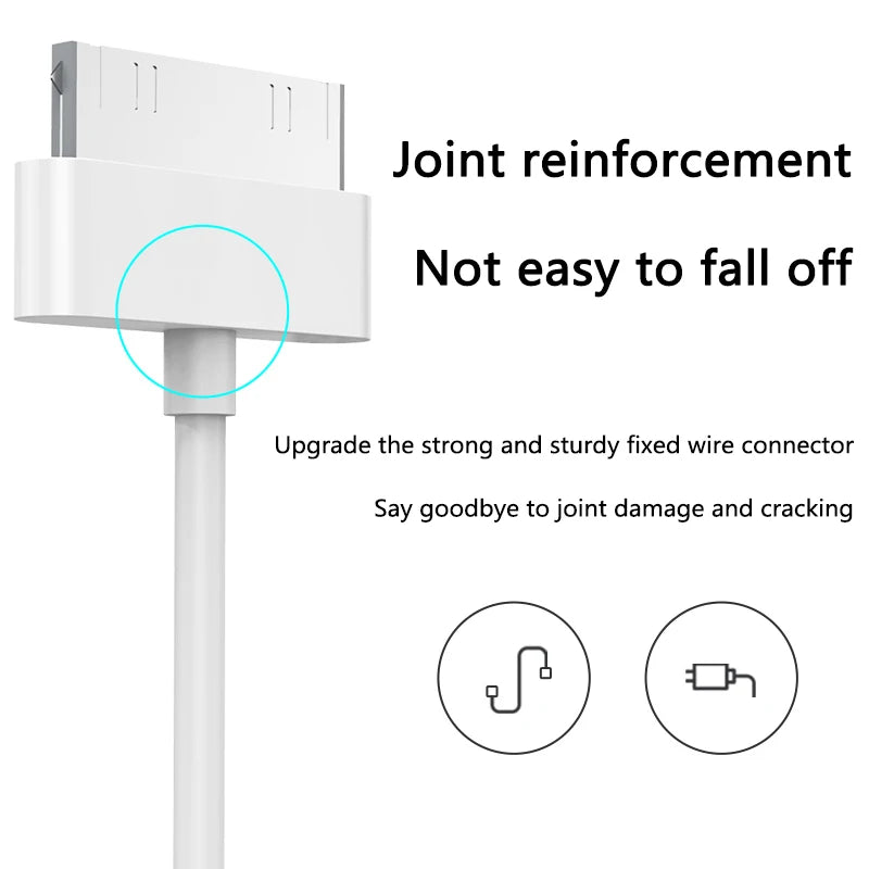 30 Pin Cord Adapter Accessories Nano Touch Charging Data Cable USB Charger for iPhone 4 4s iPad 1 2 3 iPod