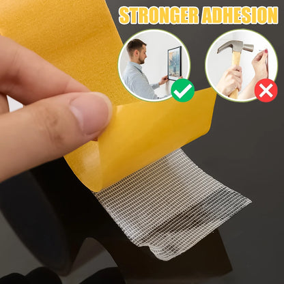 Cinta de doble cara con base de tela, transparente, de alta resistencia, autoadhesiva, con malla de fijación, impermeable, alta viscosidad, pegatinas para alfombras