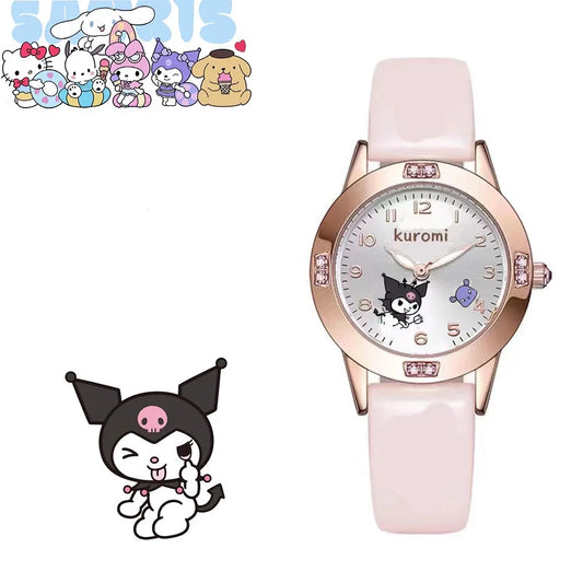 Sanrio Hello Kitty Children's Watch Kuromi Cinnamoroll Kawaii Quartz Casual My Melody Wristwatch Women Girl Children Gifts