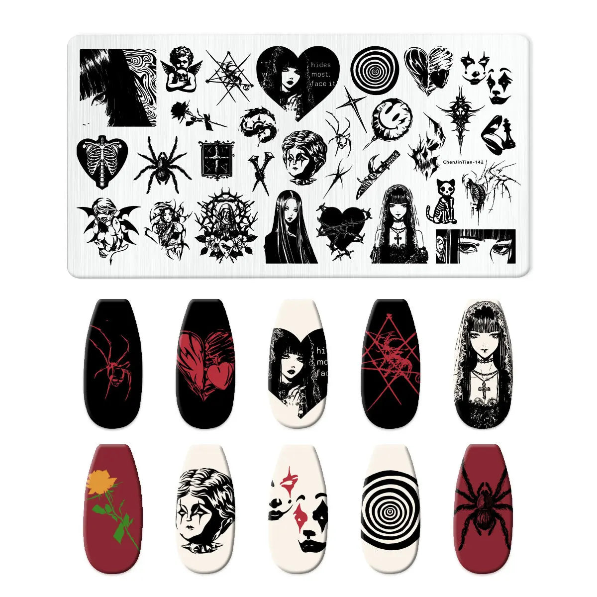 RJ Halloween Nail Stamping Plates, Beautiful zombie Festival Pattern Nail Art Image Plates, Stainless Steel Nail Art Plate Stencil