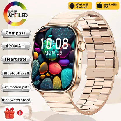 NEW Fashion Built-in 6 Stars GPS Position Smart Watch, Women 2.01'' AMOLED HD Screen IP68 Waterproof Sport  Bracelets For Ladies