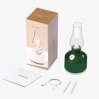 Nuevo humidificador de aire con lámpara retro de vela, difusor de aroma inalámbrico, aceite esencial recargable, 7 luces de colores, niebla fría para el hogar